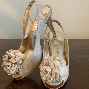 White House Black Market peep toe pumps.